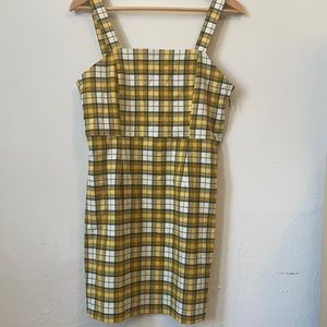Yellow and black checkered dress